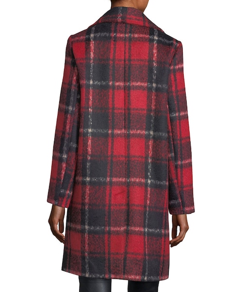 Cupcakes And Cashmere（カップケーキアンドカシミア）の「Cupcakes and Cashmere Allon Brushed Plaid Wool-Blend Coat（ジャケット/アウター・レディース・Red・Medium/Small/X-Small/Large）」の2枚目の写真