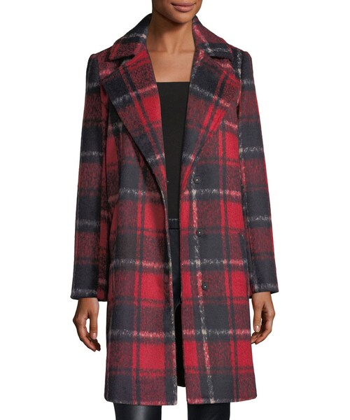 Cupcakes And Cashmere（カップケーキアンドカシミア）の「Cupcakes and Cashmere Allon Brushed Plaid Wool-Blend Coat（ジャケット/アウター・レディース・Red・Medium/Small/X-Small/Large）」の5枚目の写真