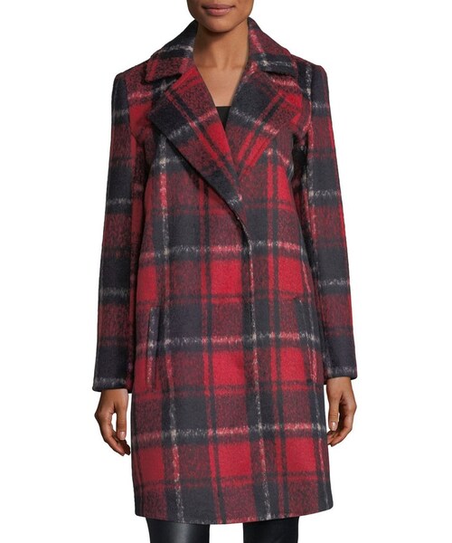 Cupcakes And Cashmere（カップケーキアンドカシミア）の「Cupcakes and Cashmere Allon Brushed Plaid Wool-Blend Coat（ジャケット/アウター・レディース・Red・Medium/Small/X-Small/Large）」の4枚目の写真