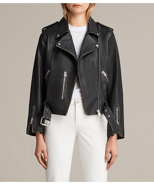 ALLSAINTS(オールセインツ)の「AllSaints Vintage Leather Balfern Jacket(ライダースジャケット・レディース・Black・Size 00/UK 4/US 0/UK 6/US 2/UK 8/US 4/UK 10/US 6/UK 12/US 8/UK 14/US 10)」の1枚目の写真