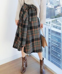 DHOLIC | ウエストタイチェックスカート(スカート)