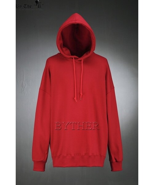 ByTheR（バイザアール）の「ベーシックフードパーカー（パーカー・メンズ・ベージュ/ブラック/グレー/レッド・FREE）」の4枚目の写真