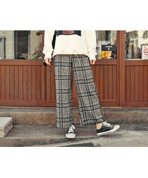 HOTPING | ウエストゴム起毛チェックワイドパンツ(その他パンツ)