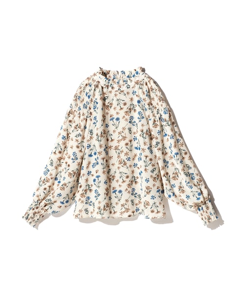 GRL（グレイル）の「ボリューム袖ヴィンテージ花柄ブラウス（シャツ/ブラウス・レディース・ブラック/アイボリー/ワイン・F）」の2枚目の写真