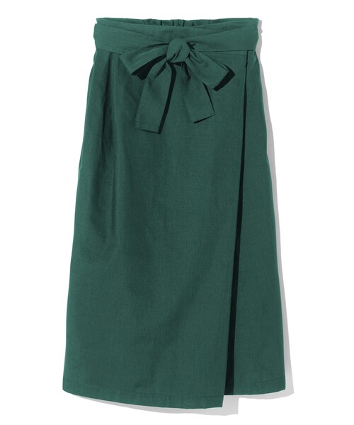 GRL（グレイル）の「ウエストリボンラップタイトスカート（スカート・レディース・ブラック/グリーン/パープル/ボルドー/ラベンダー/ベージュ/キャメル・M）」の4枚目の写真