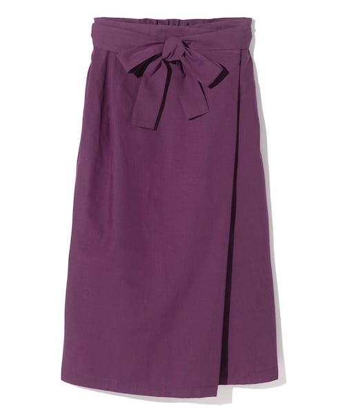 GRL（グレイル）の「ウエストリボンラップタイトスカート（スカート・レディース・ブラック/グリーン/パープル/ボルドー/ラベンダー/ベージュ/キャメル・M）」の5枚目の写真