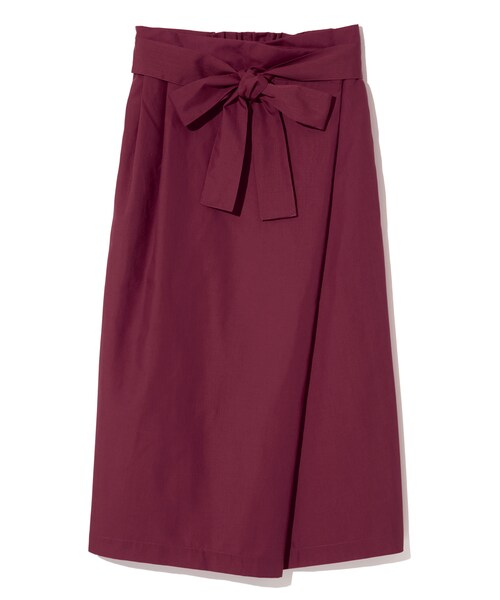 GRL（グレイル）の「ウエストリボンラップタイトスカート（スカート・レディース・ブラック/グリーン/パープル/ボルドー/ラベンダー/ベージュ/キャメル・M）」の7枚目の写真