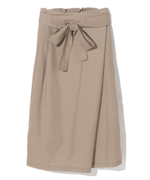 GRL（グレイル）の「ウエストリボンラップタイトスカート（スカート・レディース・ブラック/グリーン/パープル/ボルドー/ラベンダー/ベージュ/キャメル・M）」の3枚目の写真