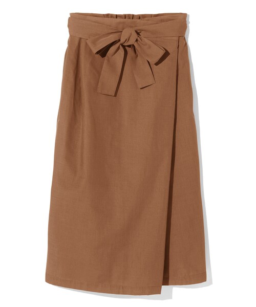 GRL（グレイル）の「ウエストリボンラップタイトスカート（スカート・レディース・ブラック/グリーン/パープル/ボルドー/ラベンダー/ベージュ/キャメル・M）」の2枚目の写真