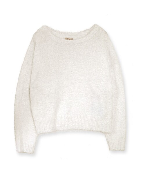 flower(フラワー)の「clarity shaggy knit~クラリティシャギーニット(ニット/セーター・レディース・グレー/ホワイト/ピンク・FREE)」の2枚目の写真