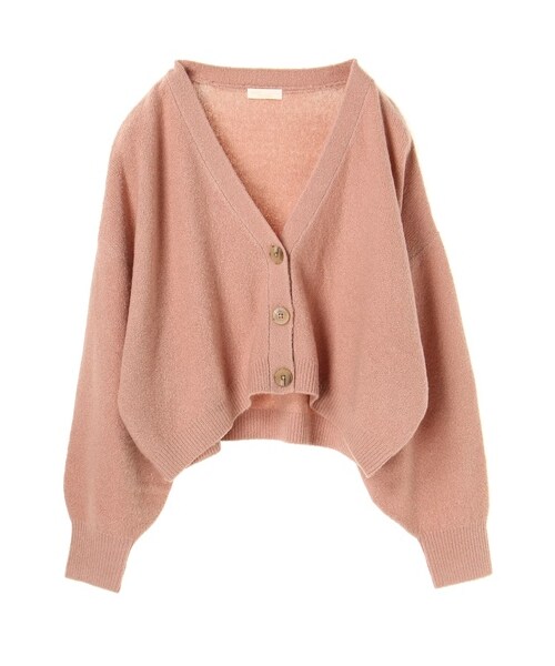 earth music&ecology(アースミュージックアンドエコロジー)の「・ショートボリュームニットカーディガン(トップス・アイボリー/チャコールグレー/ベージュ/ミント/ネイビー/ピンクベージュ・F)」の12枚目の写真