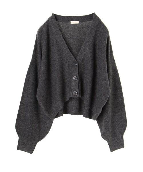 earth music&ecology(アースミュージックアンドエコロジー)の「・ショートボリュームニットカーディガン(トップス・アイボリー/チャコールグレー/ベージュ/ミント/ネイビー/ピンクベージュ・F)」の8枚目の写真