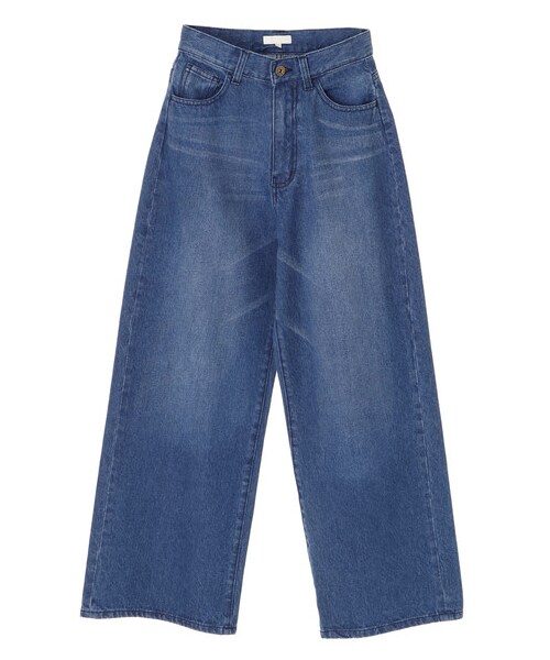 earth music&ecology（アースミュージックアンドエコロジー）の「・ハイウエストワイドデニムパンツ（パンツ・インディゴ/ダークインディゴ・S/M/L）」の13枚目の写真