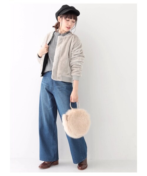 earth music&ecology（アースミュージックアンドエコロジー）の「・ハイウエストワイドデニムパンツ（パンツ・インディゴ/ダークインディゴ・S/M/L）」の7枚目の写真