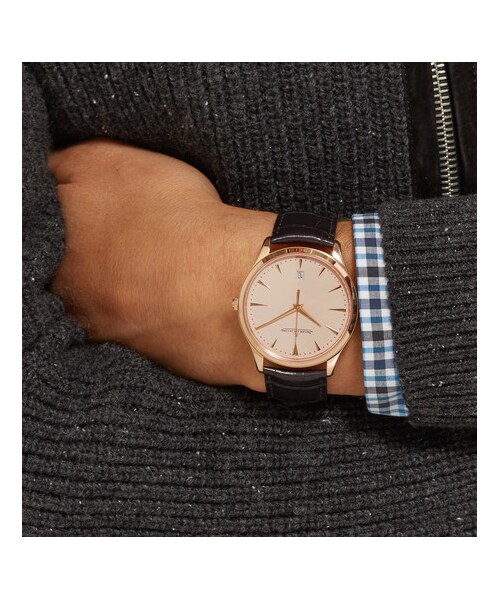 JAEGER-LECOULTRE（ジャガールクルト）の「Jaeger-LeCoultre Master Ultra Thin Date 40mm 22-Karat Rose Gold And Alligator Watch（アナログ腕時計・メンズ・Black・one size）」の5枚目の写真