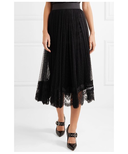 DOLCE＆GABBANAドルチェ＆ガッパーナ黒 レース フリル スカート