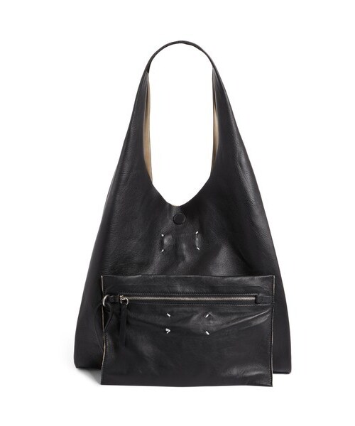 Maison Margiela（メゾンマルジェラ）の「Maison Margiela Calfskin Leather Shopper - Black（トートバッグ・レディース・Black/Red/White・One Size）」の6枚目の写真