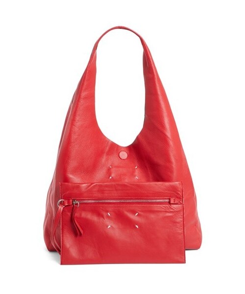Maison Margiela（メゾンマルジェラ）の「Maison Margiela Calfskin Leather Shopper - Black（トートバッグ・レディース・Black/Red/White・One Size）」の4枚目の写真