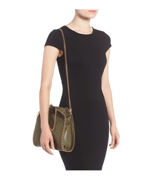 STELLA McCARTNEY（ステラマッカートニー）の「Stella Mccartney 'Mini Falabella - Shaggy Deer' Faux Leather Tote - Green（トートバッグ・レディース・Green/Red/White・One Size）」の6枚目の写真