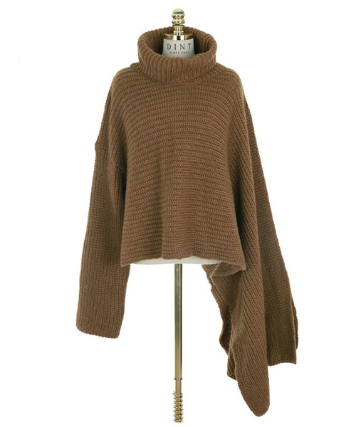 DINT（ディント）の「ディアウィングオンバルフローウールニットトップ（その他トップス・レディース・Yellow/Brown・one(44~66size)）」の2枚目の写真