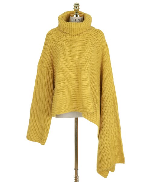 DINT（ディント）の「ディアウィングオンバルフローウールニットトップ（その他トップス・レディース・Yellow/Brown・one(44~66size)）」の3枚目の写真