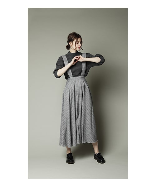 CHEER CLOSET（チアクローゼット）の「【INKWELL】2wayミモレ丈グレンチェックチェックスカート（その他パンツ・レディース・ブラウン/グレー・F）」の2枚目の写真