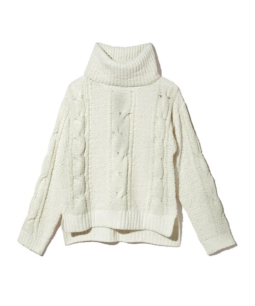 RRL ケーブル編み　タートルネックセーター　アイボリー　L RRL ケーブル編み タートルネックセーター アイボリー L ケーブル