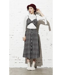 CHEER CLOSET | 【るうこ】チェックフレアスカート&ビスチェセットアップ(ワンピース)