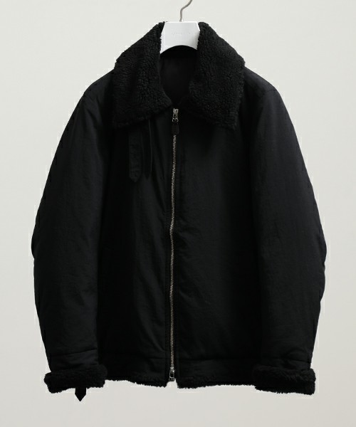 wjk black（ﾀﾞﾌﾞﾙｼﾞｪｲｹｲﾌﾞﾗｯｸ）の「B-3衿ボアダウンジャケット（その他・メンズ・BLK/KHK・1/2/3）」の9枚目の写真