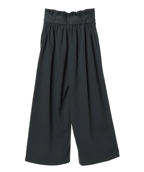 earth music&ecology（アースミュージックアンドエコロジー）の「・ベルト付きストライプワイドパンツ（パンツ・ブラック/キャメル/ダークグリーン・F）」の4枚目の写真