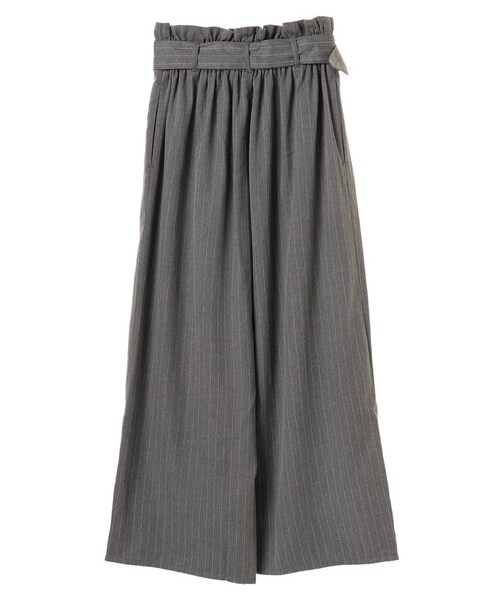 earth music&ecology(アースミュージックアンドエコロジー)の「・ベルト付きストライプワイドパンツ(パンツ・グレー/ネイビー・F)」の4枚目の写真