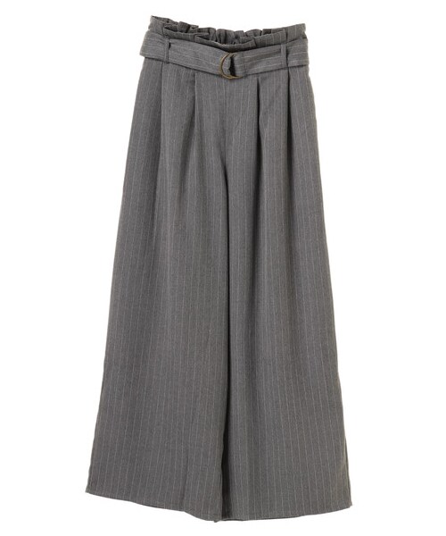 earth music&ecology(アースミュージックアンドエコロジー)の「・ベルト付きストライプワイドパンツ(パンツ・グレー/ネイビー・F)」の10枚目の写真