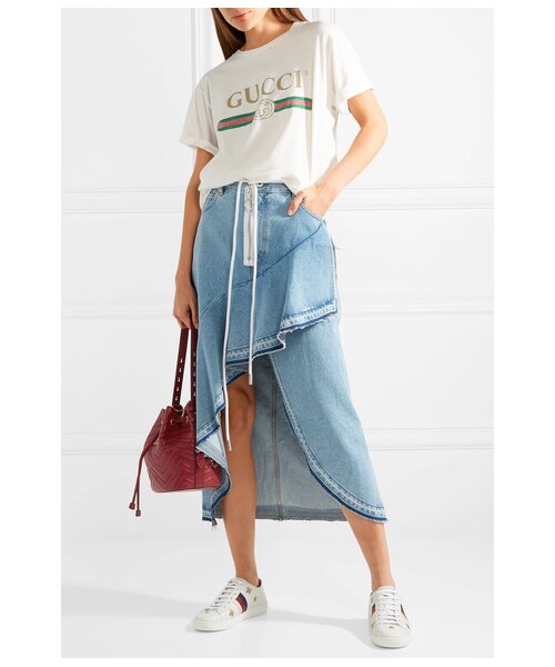 GUCCI（グッチ）の「Gucci - Ace Embroidered Collapsible-heel Leather Sneakers - White（スニーカー・レディース・White・IT34.5/IT42/IT40.5/IT35/IT40/IT37/IT35.5/IT36/IT36.5/IT41.5/IT34/IT39/IT37.5/IT39.5/IT38/IT38.5）」の3枚目の写真