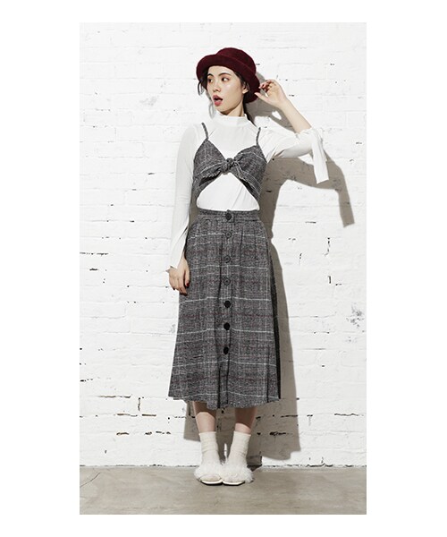 CHEER CLOSET（チアクローゼット）の「【るうこ】フェザーライクボーラーハット（ハット・レディース・グレー/レッド/ベージュ/ブラック・F）」の4枚目の写真