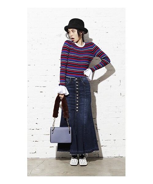 CHEER CLOSET（チアクローゼット）の「【るうこ】フェザーライクボーラーハット（ハット・レディース・グレー/レッド/ベージュ/ブラック・F）」の2枚目の写真