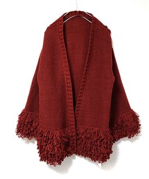 Tiffee SELECT | ループフリンジもこもこ袖×裾ニットカーディガン(ノーカラージャケット)