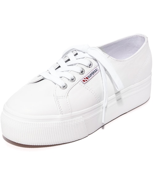 superga platform leather white