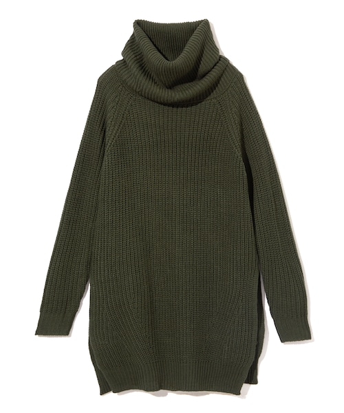 GRL（グレイル）の「ボリュームタートルネックニットチュニック（ニット/セーター・レディース・ブラック/レッド/カーキ・M）」の2枚目の写真
