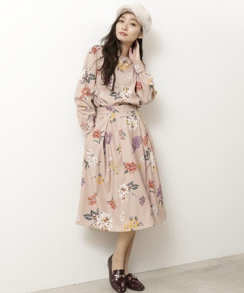 RAY CASSIN（レイカズン）の「ウィンターフラワーフレアスカート（スカート・レディース・ブラック/ピンク/キナリ・FREE）」の12枚目の写真