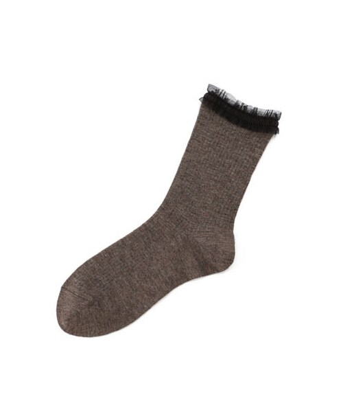 靴下屋（クツシタヤ）の「チュールフリルレースソックス24～26cm