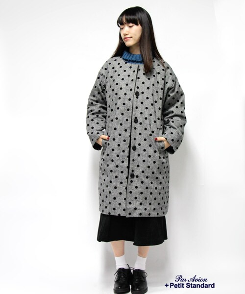 【BABY】ドットフロッキーコート　グレー BABY】ドットフロッキーコート グレー - メルカリ