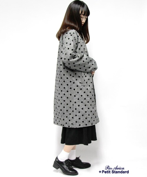 【BABY】ドットフロッキーコート　グレー paravion（パラビオン）の「ドットフロッキーコート（）」 - WEAR