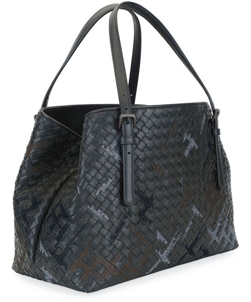 バッグ BOTTEGA VENETA INTRECCIATO LEATHER BAG Men's Small Intrecciato Zipped Tote in Ardoise | Bottega Veneta US