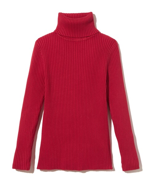 GRL（グレイル）の「タートルネックリブニットトップス（ニット/セーター・レディース・ブラック/レッド/グリーン/グレー/ボルドー/オフホワイト/ダークオレンジ/ダークピンク・M）」の6枚目の写真