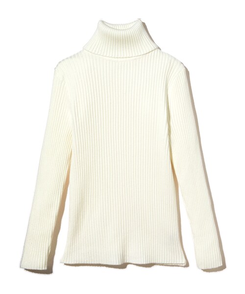 GRL（グレイル）の「タートルネックリブニットトップス（ニット/セーター・レディース・ブラック/レッド/グリーン/グレー/ボルドー/オフホワイト/ダークオレンジ/ダークピンク・M）」の2枚目の写真