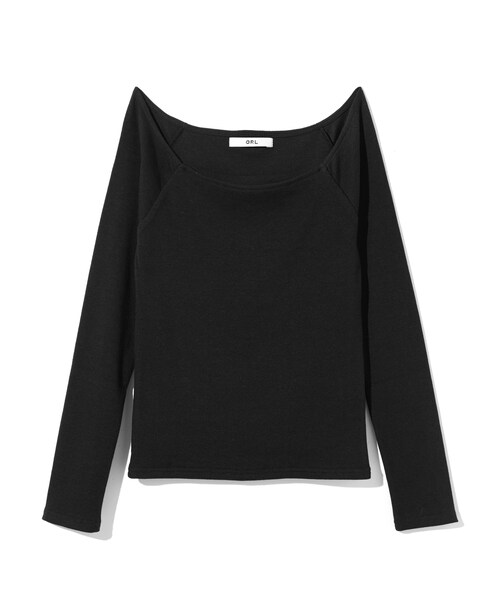 GRL（グレイル）の「テレコラグラントップス（Tシャツ/カットソー・レディース・ブラック/ピンク/グリーン/ネイビー/ボルドー/ラベンダー/オフホワイト/オフホワイト×黒/ダークオレンジ/濃いピンク・M）」の2枚目の写真