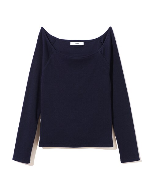 GRL（グレイル）の「テレコラグラントップス（Tシャツ/カットソー・レディース・ブラック/ピンク/グリーン/ネイビー/ボルドー/ラベンダー/オフホワイト/オフホワイト×黒/ダークオレンジ/濃いピンク・M）」の5枚目の写真