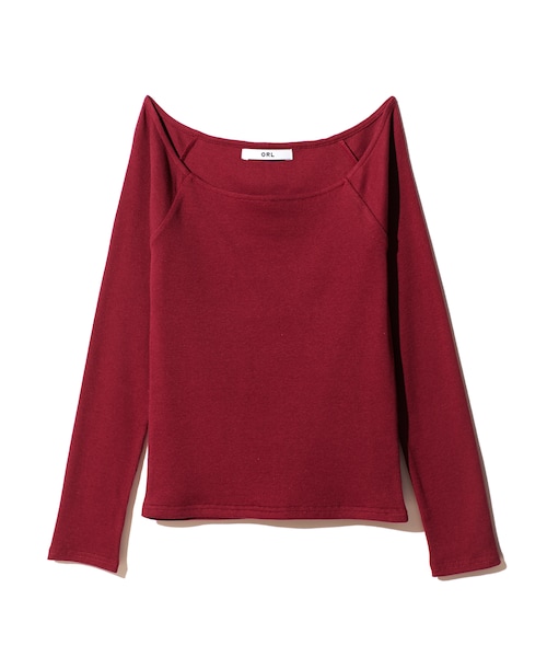 GRL（グレイル）の「テレコラグラントップス（Tシャツ/カットソー・レディース・ブラック/ピンク/グリーン/ネイビー/ボルドー/ラベンダー/オフホワイト/オフホワイト×黒/ダークオレンジ/濃いピンク・M）」の8枚目の写真