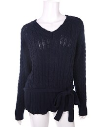 Bobon21 | ウエストリボンケーブルニット-全２色-(ニット/セーター)