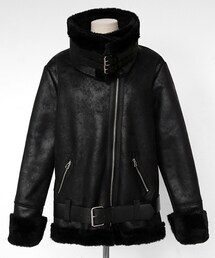 DHOLIC | レイヤードカラーフェイクムートンジャケット(ムートンコート)